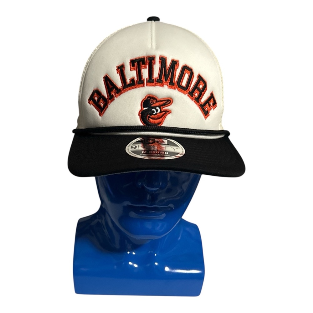 New Era Adult Baltimore Orioles White Arch Glitz 9Forty Adjustable Hat